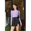 imageEkouaer Womens Thermal Long Sleeve Shirts VNeck Slim Fit Basic Going Out Ribbed Y2K TopsLight Purple