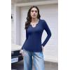 imageEkouaer Womens Thermal Long Sleeve Shirts VNeck Slim Fit Basic Going Out Ribbed Y2K TopsNavy