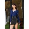 imageEkouaer Womens Thermal Long Sleeve Shirts VNeck Slim Fit Basic Going Out Ribbed Y2K TopsNavy
