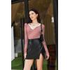 imageEkouaer Womens Thermal Long Sleeve Shirts VNeck Slim Fit Basic Going Out Ribbed Y2K TopsRed White Stripe