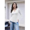 imageEkouaer Womens Thermal Long Sleeve Shirts VNeck Slim Fit Basic Going Out Ribbed Y2K TopsWhite
