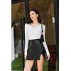 imageEkouaer Womens Thermal Long Sleeve Shirts VNeck Slim Fit Basic Going Out Ribbed Y2K TopsWhite