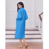imageEkouaer Womens Zipper Robes Long Sleeve Loungewear Knee Length Housecoat Fleece Bathrobe with Pockets SXXLBlue