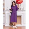 imageEkouaer Womens Zipper Robes Long Sleeve Loungewear Knee Length Housecoat Fleece Bathrobe with Pockets SXXLBright Purple