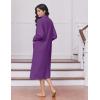 imageEkouaer Womens Zipper Robes Long Sleeve Loungewear Knee Length Housecoat Fleece Bathrobe with Pockets SXXLBright Purple