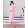 imageEkouaer Womens Zipper Robes Long Sleeve Loungewear Knee Length Housecoat Fleece Bathrobe with Pockets SXXLDark Pink