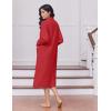 imageEkouaer Womens Zipper Robes Long Sleeve Loungewear Knee Length Housecoat Fleece Bathrobe with Pockets SXXLDark Red