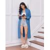 imageEkouaer Womens Zipper Robes Long Sleeve Loungewear Knee Length Housecoat Fleece Bathrobe with Pockets SXXLGrey Blue