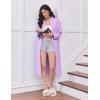 imageEkouaer Womens Zipper Robes Long Sleeve Loungewear Knee Length Housecoat Fleece Bathrobe with Pockets SXXLLavender