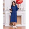 imageEkouaer Womens Zipper Robes Long Sleeve Loungewear Knee Length Housecoat Fleece Bathrobe with Pockets SXXLNavy