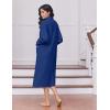 imageEkouaer Womens Zipper Robes Long Sleeve Loungewear Knee Length Housecoat Fleece Bathrobe with Pockets SXXLNavy