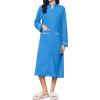 imageEkouaer Womens Zipper Robes Long Sleeve Loungewear Knee Length Housecoat Fleece Bathrobe with Pockets SXXLBlue