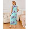 imageEkouaer Nightgowns for Women Sleeveless Sleepshirt Long Print House Dress Tank Nightshirt Maxi Casual Dress with PocketsBlue Flower