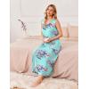 imageEkouaer Nightgowns for Women Sleeveless Sleepshirt Long Print House Dress Tank Nightshirt Maxi Casual Dress with PocketsBlue Flower