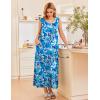 imageEkouaer Nightgowns for Women Sleeveless Sleepshirt Long Print House Dress Tank Nightshirt Maxi Casual Dress with PocketsBlue Multi Flowers