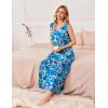 imageEkouaer Nightgowns for Women Sleeveless Sleepshirt Long Print House Dress Tank Nightshirt Maxi Casual Dress with PocketsBlue Multi Flowers