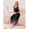 imageEkouaer Nightgowns for Women Sleeveless Sleepshirt Long Print House Dress Tank Nightshirt Maxi Casual Dress with PocketsCherry Blossoms Black