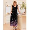 imageEkouaer Nightgowns for Women Sleeveless Sleepshirt Long Print House Dress Tank Nightshirt Maxi Casual Dress with PocketsCherry Blossoms Black
