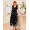 imageEkouaer Nightgowns for Women Sleeveless Sleepshirt Long Print House Dress Tank Nightshirt Maxi Casual Dress with PocketsFloral Butterfly
