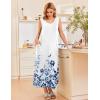 imageEkouaer Nightgowns for Women Sleeveless Sleepshirt Long Print House Dress Tank Nightshirt Maxi Casual Dress with PocketsLeaf