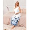 imageEkouaer Nightgowns for Women Sleeveless Sleepshirt Long Print House Dress Tank Nightshirt Maxi Casual Dress with PocketsLeaf