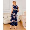 imageEkouaer Nightgowns for Women Sleeveless Sleepshirt Long Print House Dress Tank Nightshirt Maxi Casual Dress with PocketsNavy Blue Orange Flower