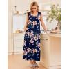imageEkouaer Nightgowns for Women Sleeveless Sleepshirt Long Print House Dress Tank Nightshirt Maxi Casual Dress with PocketsNavy Blue Orange Flower