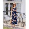 imageEkouaer Nightgowns for Women Sleeveless Sleepshirt Long Print House Dress Tank Nightshirt Maxi Casual Dress with PocketsNavy Blue Orange Flower
