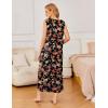 imageEkouaer Nightgowns for Women Sleeveless Sleepshirt Long Print House Dress Tank Nightshirt Maxi Casual Dress with PocketsRed Black Flower