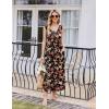 imageEkouaer Nightgowns for Women Sleeveless Sleepshirt Long Print House Dress Tank Nightshirt Maxi Casual Dress with PocketsRed Black Flower