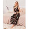 imageEkouaer Nightgowns for Women Sleeveless Sleepshirt Long Print House Dress Tank Nightshirt Maxi Casual Dress with PocketsRed Black Flower