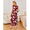 imageEkouaer Nightgowns for Women Sleeveless Sleepshirt Long Print House Dress Tank Nightshirt Maxi Casual Dress with PocketsRed Flower