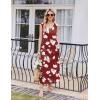 imageEkouaer Nightgowns for Women Sleeveless Sleepshirt Long Print House Dress Tank Nightshirt Maxi Casual Dress with PocketsRed Flower