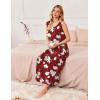 imageEkouaer Nightgowns for Women Sleeveless Sleepshirt Long Print House Dress Tank Nightshirt Maxi Casual Dress with PocketsRed Flower