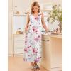 imageEkouaer Nightgowns for Women Sleeveless Sleepshirt Long Print House Dress Tank Nightshirt Maxi Casual Dress with PocketsRose Red Flower