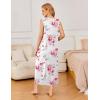imageEkouaer Nightgowns for Women Sleeveless Sleepshirt Long Print House Dress Tank Nightshirt Maxi Casual Dress with PocketsRose Red Flower
