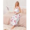 imageEkouaer Nightgowns for Women Sleeveless Sleepshirt Long Print House Dress Tank Nightshirt Maxi Casual Dress with PocketsRose Red Flower
