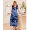 imageEkouaer Nightgowns for Women Sleeveless Sleepshirt Long Print House Dress Tank Nightshirt Maxi Casual Dress with PocketsTie Dye Blue