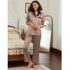 imageEkouaer Satin Pajamas Set for Women Silk Button Down Sleepwear Short Sleeve Loungewear 2 Pieces NightwearBrown