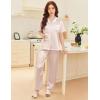 imageEkouaer Satin Pajamas Set for Women Silk Button Down Sleepwear Short Sleeve Loungewear 2 Pieces NightwearChampagne