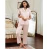 imageEkouaer Satin Pajamas Set for Women Silk Button Down Sleepwear Short Sleeve Loungewear 2 Pieces NightwearChampagne