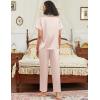 imageEkouaer Satin Pajamas Set for Women Silk Button Down Sleepwear Short Sleeve Loungewear 2 Pieces NightwearChampagne