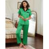 imageEkouaer Satin Pajamas Set for Women Silk Button Down Sleepwear Short Sleeve Loungewear 2 Pieces NightwearGreen