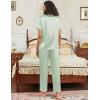 imageEkouaer Satin Pajamas Set for Women Silk Button Down Sleepwear Short Sleeve Loungewear 2 Pieces NightwearLight Green