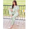 imageEkouaer Satin Pajamas Set for Women Silk Button Down Sleepwear Short Sleeve Loungewear 2 Pieces NightwearLight Green