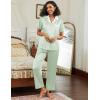 imageEkouaer Satin Pajamas Set for Women Silk Button Down Sleepwear Short Sleeve Loungewear 2 Pieces NightwearLight Green