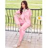 imageEkouaer Satin Pajamas Set for Women Silk Button Down Sleepwear Short Sleeve Loungewear 2 Pieces NightwearLight Pink