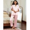 imageEkouaer Satin Pajamas Set for Women Silk Button Down Sleepwear Short Sleeve Loungewear 2 Pieces NightwearPink Leopard