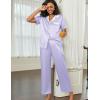 imageEkouaer Satin Pajamas Set for Women Silk Button Down Sleepwear Short Sleeve Loungewear 2 Pieces NightwearPurple