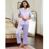 imageEkouaer Satin Pajamas Set for Women Silk Button Down Sleepwear Short Sleeve Loungewear 2 Pieces NightwearPurple